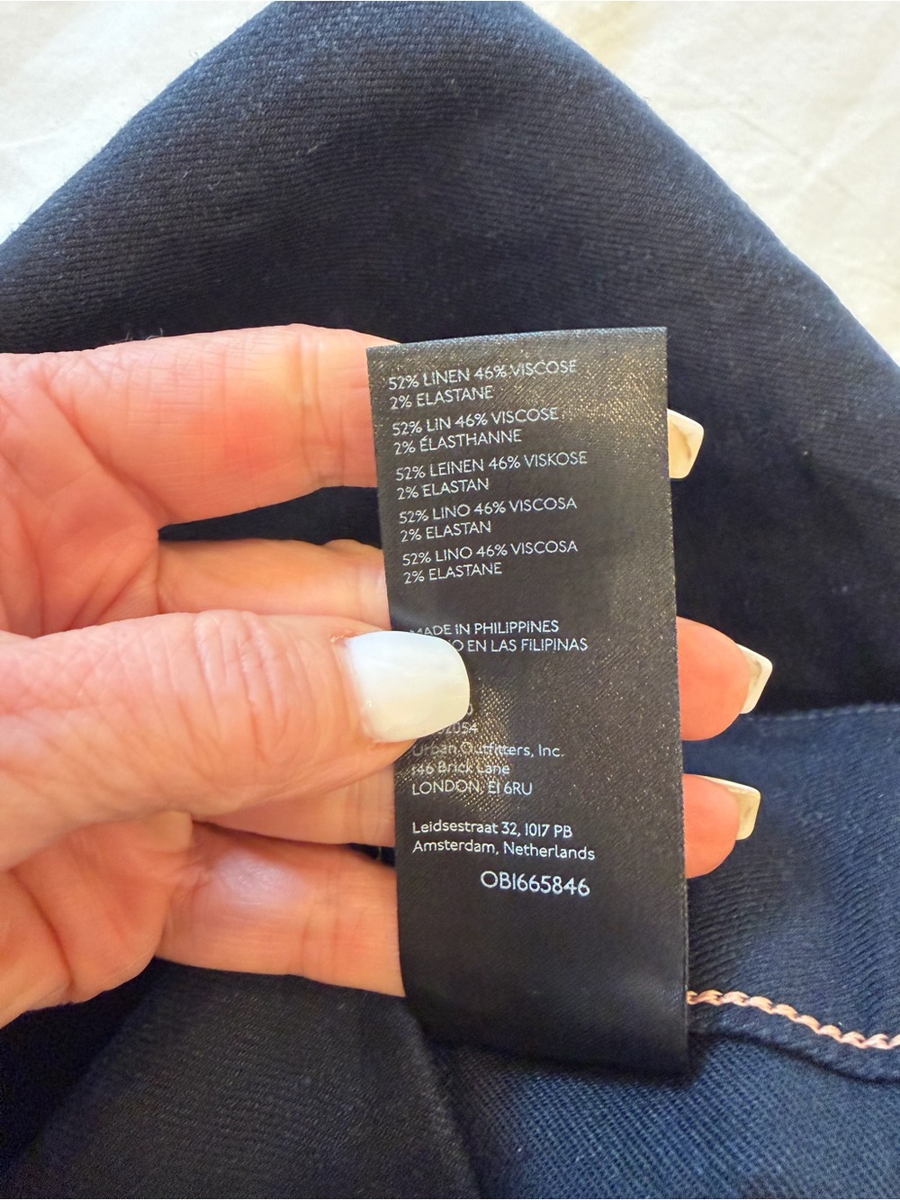 Anthropologie Maeve Dark Navy (almost black) Wide-Leg Cropped Pants Linen Blend - Picture 9 of 12